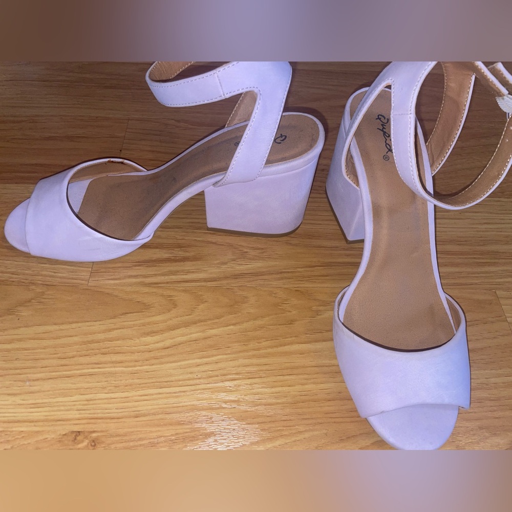 Violet Purple Chunky Open Toe Heel